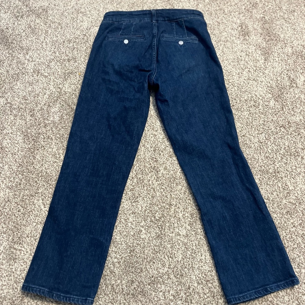 Maeve Anthropologie Jeans Sz 29 Dark Wash Straight Leg Mid Rise Denim - Picture 12 of 14